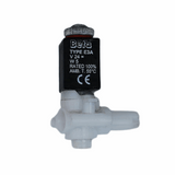 Numatic 220379 solenoid valve for water flow, 24V, compatible with most Numatic TT battery-powered scrubber dryers.