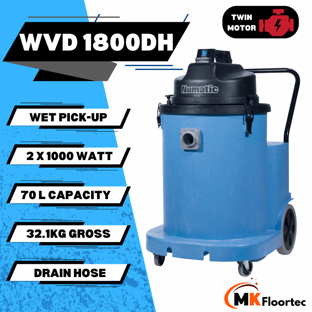 Numatic WVD1800DH Dump Hose Industrial Wet & Dry Vacuum Cleaner Twin Motor