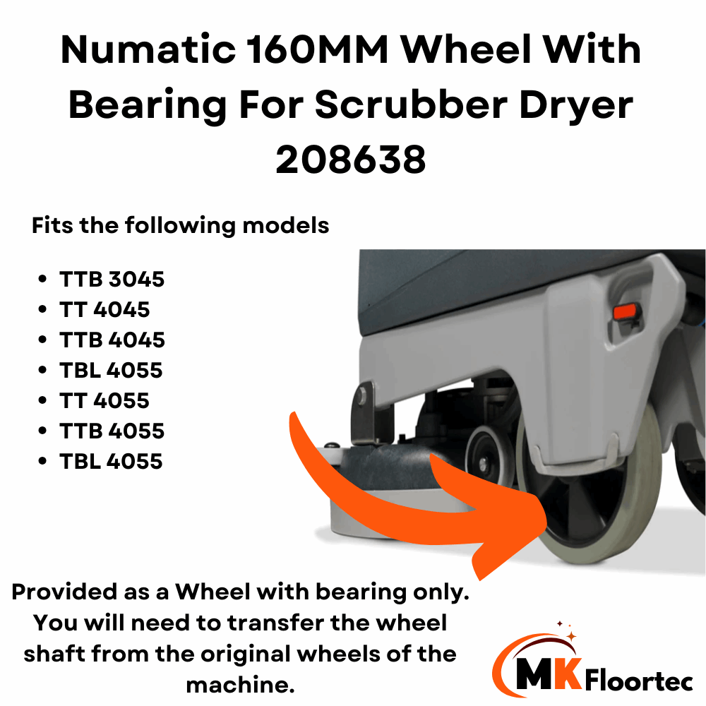 Numatic 208638 wheel for floor cleaning machines and scrubber dryers