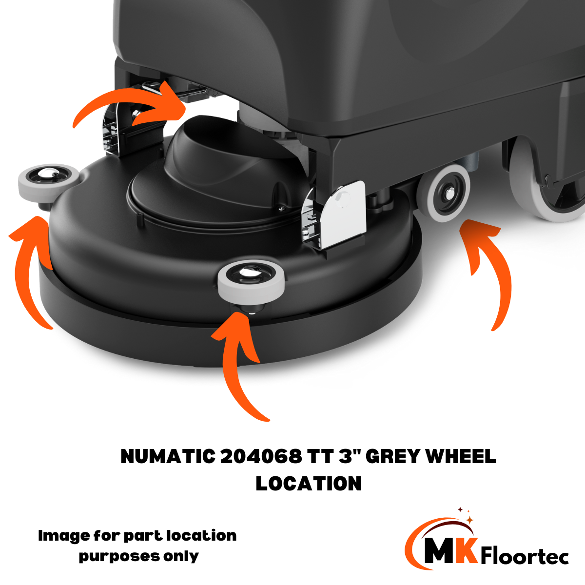 Numatic 204068 TT 3" Grey Wheel