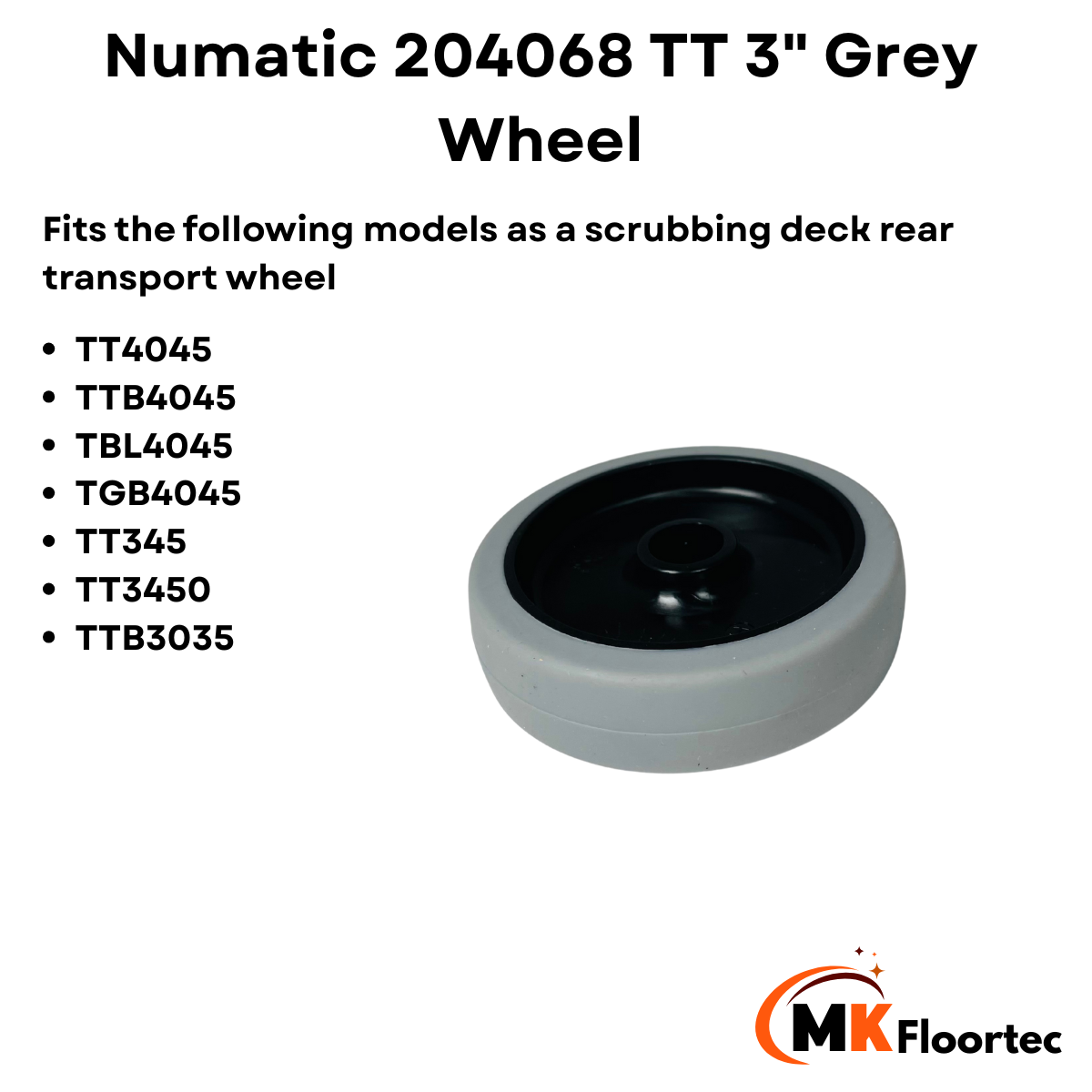 Numatic 204068 TT 3" Grey Wheel