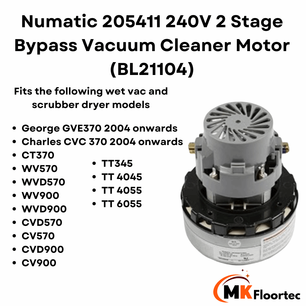 Numatic 205411 motor for Charles and George wet and dry vacuum cleaners