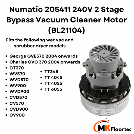 Numatic 205411 motor for Charles and George wet and dry vacuum cleaners