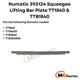 Numatic 392124 Squeegee Lifting Bar Plate TT1840 & TTB1840