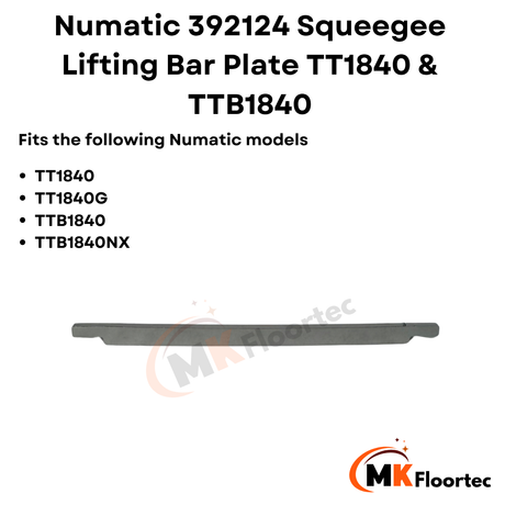 Numatic 392124 Squeegee Lifting Bar Plate TT1840 & TTB1840