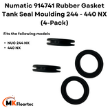 Numatic 914741 Rubber Gasket Tank Seal Moulding 244 - 440 NX (4-Pack)