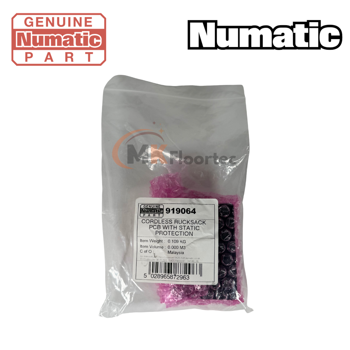 Numatic 919064 RSB/NBV PCB Assembly