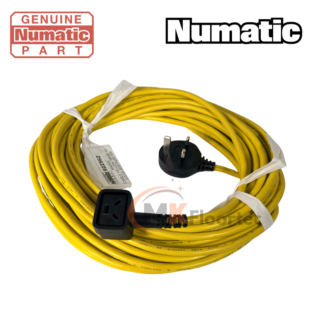 Numatic 922562 15m Yellow Mains Cable NLL332 & NLL415 Floor Scrubber