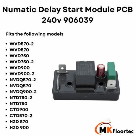 Numatic dual motor vacuum cleaner delay start PCB module 906039