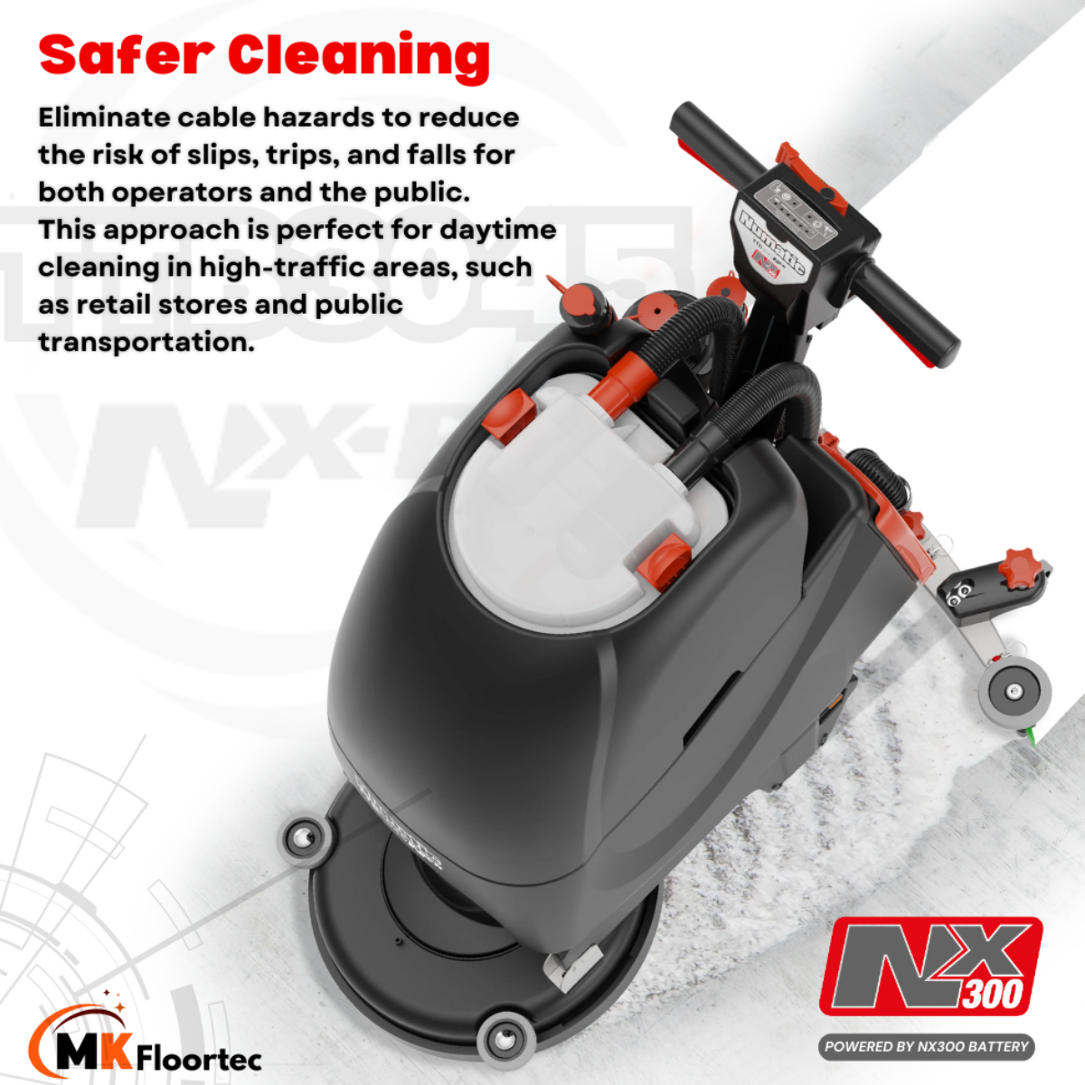 Numatic TTB3045NX-R Floor Scrubber Dryer - Battery Powered