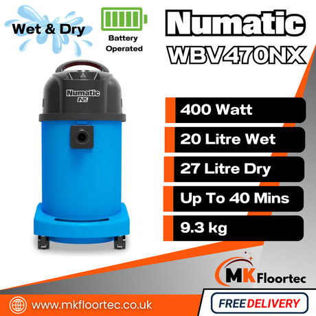 Numatic WBV470NX Cordless Wet or Dry Vacuum Cleaner