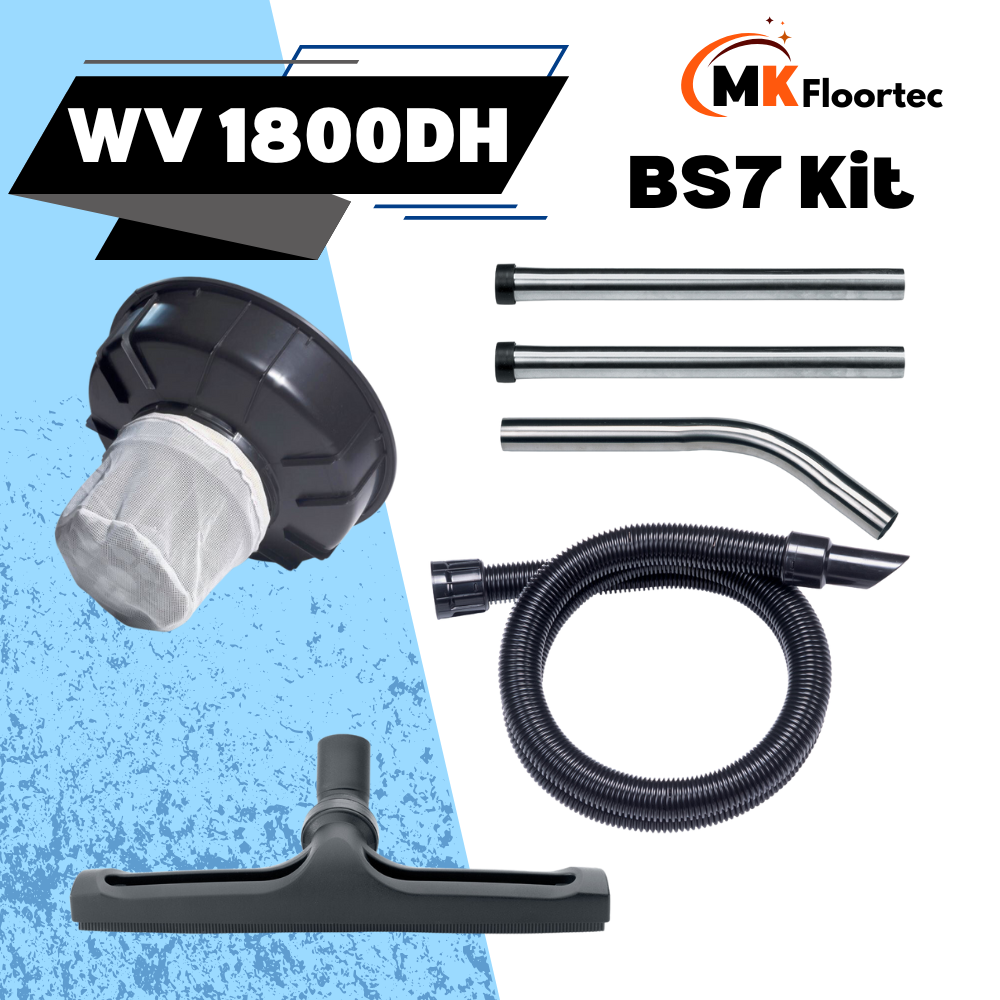 Numatic BS7 tool kit and attachments for WV1800DH industrial wet vacuum cleaner with dump hose