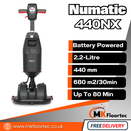 Numatic 440NX Compact Cordless Floor Scrubber Dryer