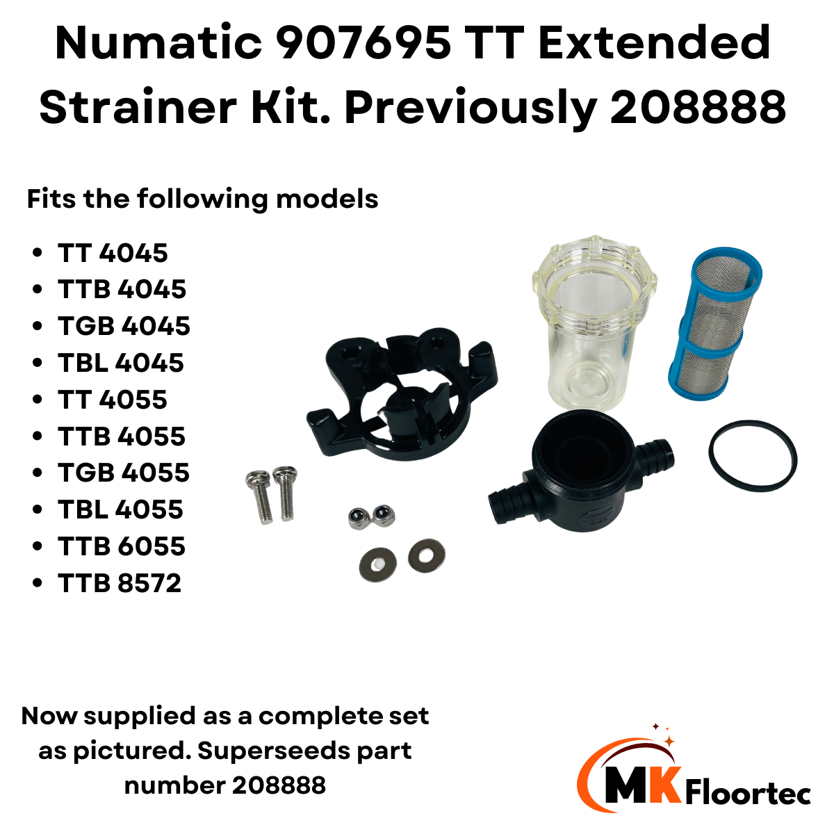 Numatic 907695 TT Extended Strainer Kit - Solution Tank Filter