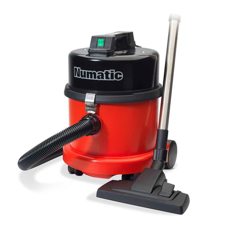  Numatic NVQ370 commercial vacuum cleaner with a durable steel head, known for its heavy-duty performance and reliability.  