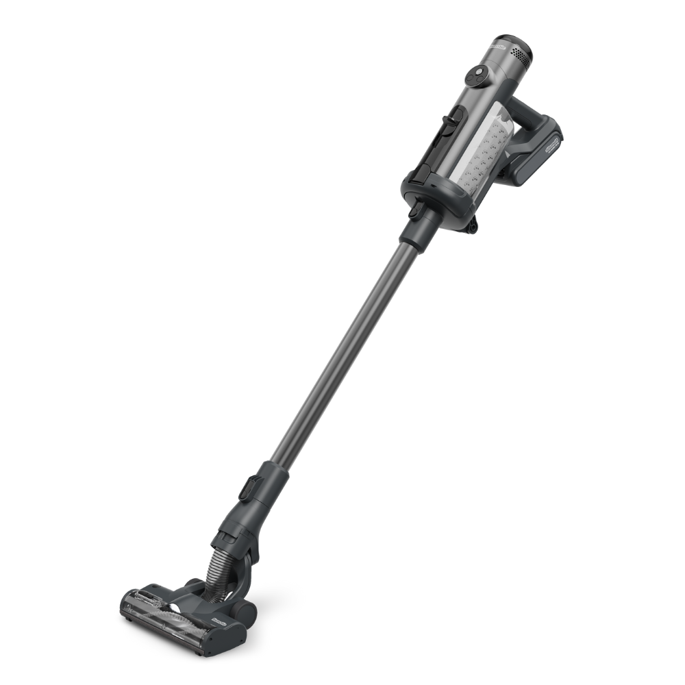 Numatic NQ100 cordless stick vacuum with two batteries, designed for effective cleaning at home, work, or on the go.  