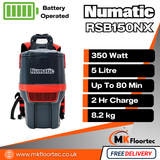 Numatic RSB150NX Cordless Back Pack Vacuum Cleaner