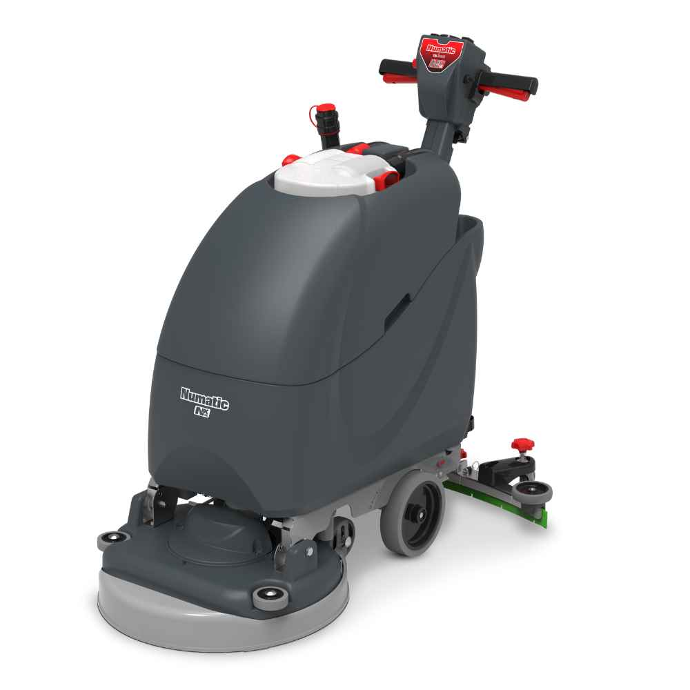 Numatic TBL4055T lithium battery scrubber dryer, 40L capacity, 100rpm brush speed, and self-propelling for easy maneuverability.
