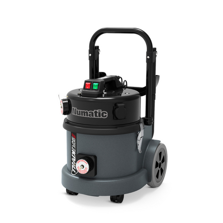 Numatic TEM390A vacuum cleaner with M CLASS HEPA filtration, 18L capacity, and durable design for heavy-duty performance.