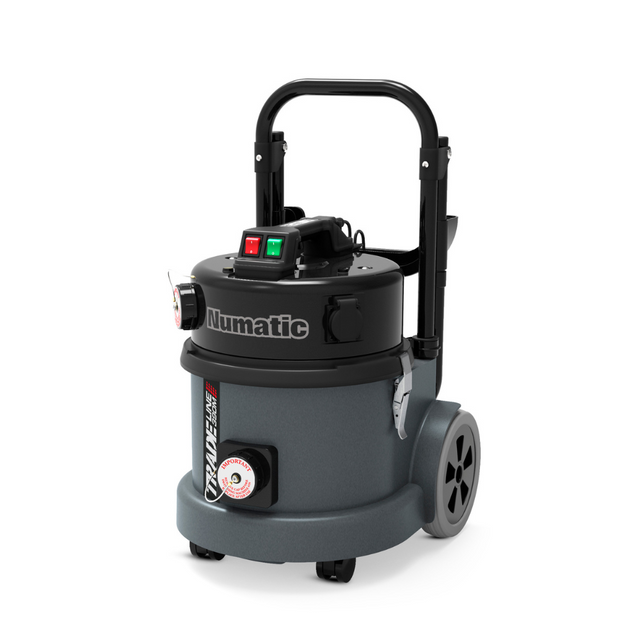 Numatic TEM390A vacuum cleaner with M CLASS HEPA filtration, 18L capacity, and durable design for heavy-duty performance.
