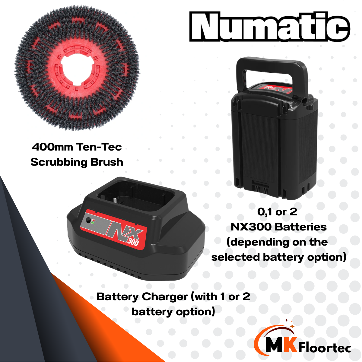 Numatic TTB1840NX-R Floor Scrubber Dryer - Battery Powered
