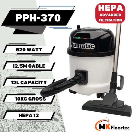 Numatic PPH320 H13 Hepa Filtration Cylinder Vacuum Cleaner