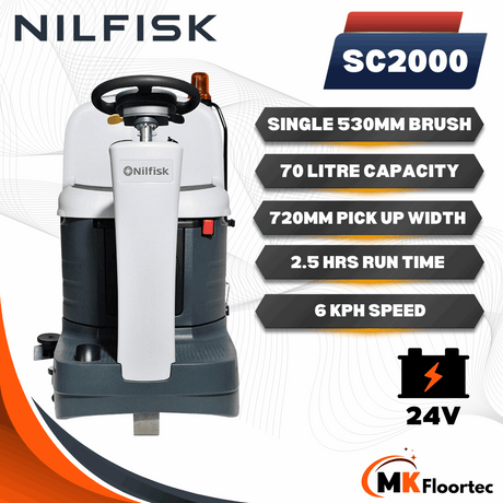Nilfisk SC2000 mini ride-on scrubber dryer specification 