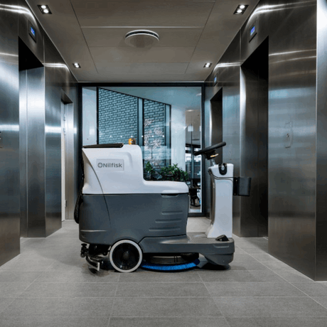 Nilfisk small ride-on scrubber dryer