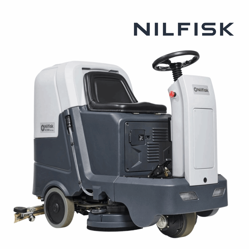 Nilfisk SC3500 ride-on large area floor cleaning scrubber dryer