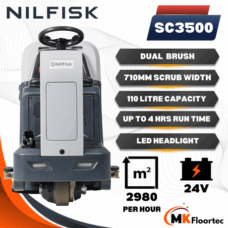 Nilfisk SC3500 ride-on scrubber dryer specification