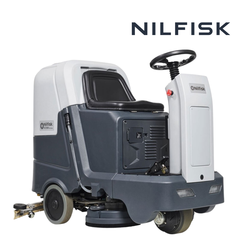 Nilfisk SC3500 Ride On Battery Powered Scrubber Dryer with Charger