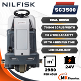 Nilfisk SC3500 Ride On Battery Powered Scrubber Dryer with Charger