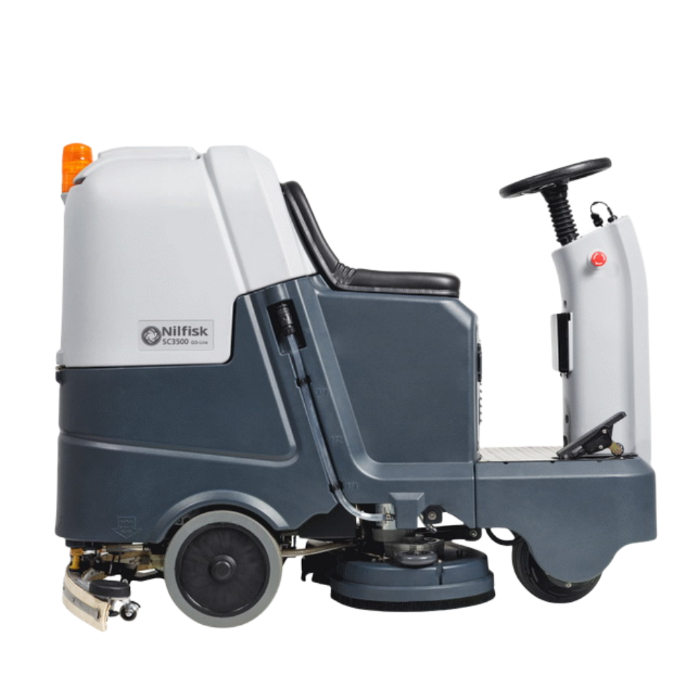 Nilfisk SC3500 Ride On Battery Powered Scrubber Dryer with Charger