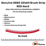 Genuine Sebo Red Hard Brush Strip BS36/360/Evolution 350 36cm - 2046H