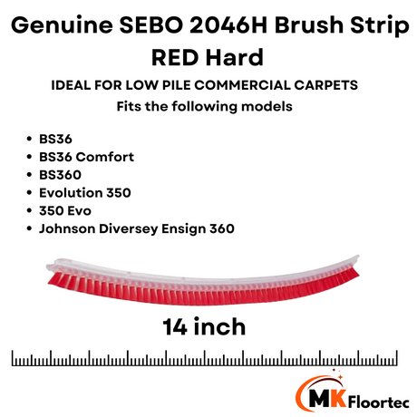 Genuine Sebo Red Hard Brush Strip BS36/360/Evolution 350 36cm - 2046H