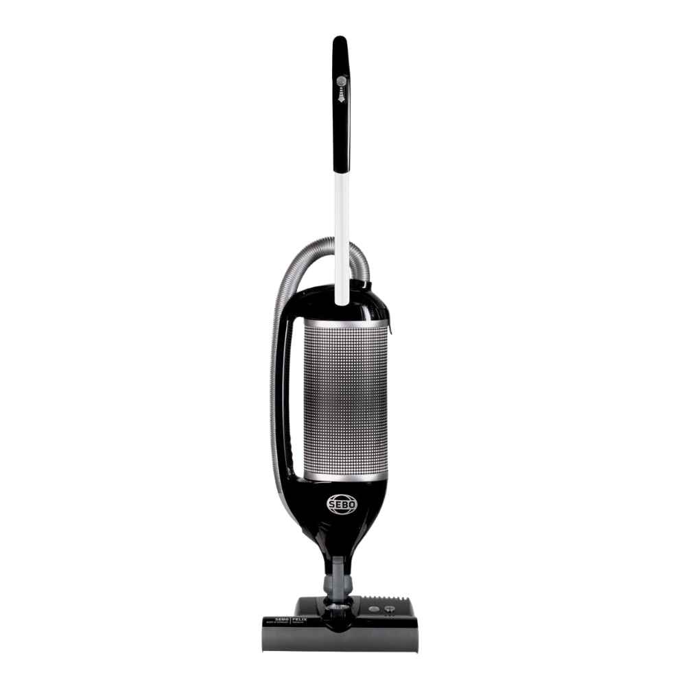 SEBO Felix Pet vacuum cleaner featuring multiple attachments, including a Kombi floor head and enhanced charcoal filters for odour control.