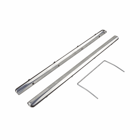 SEBO BS36 base plate features a 3-piece chrome strip set: front, rear, and roller guard; part number 2005, chassis strips