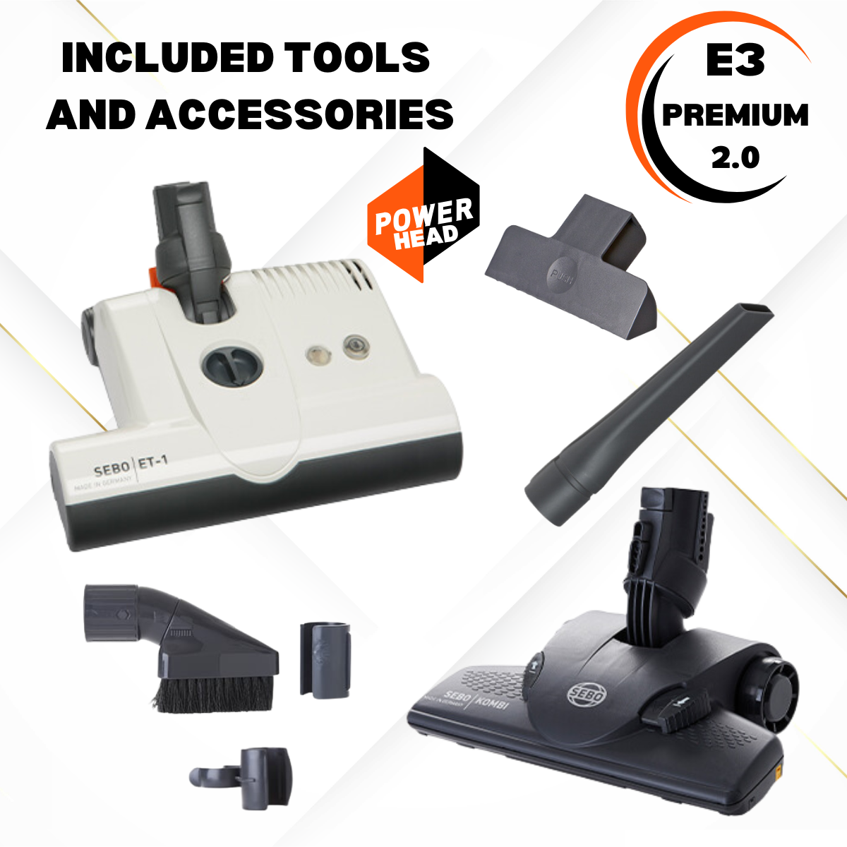 Sebo Airbelt E3 Premium 2.0 Cylinder Vacuum Cleaner +Boost 92655GB