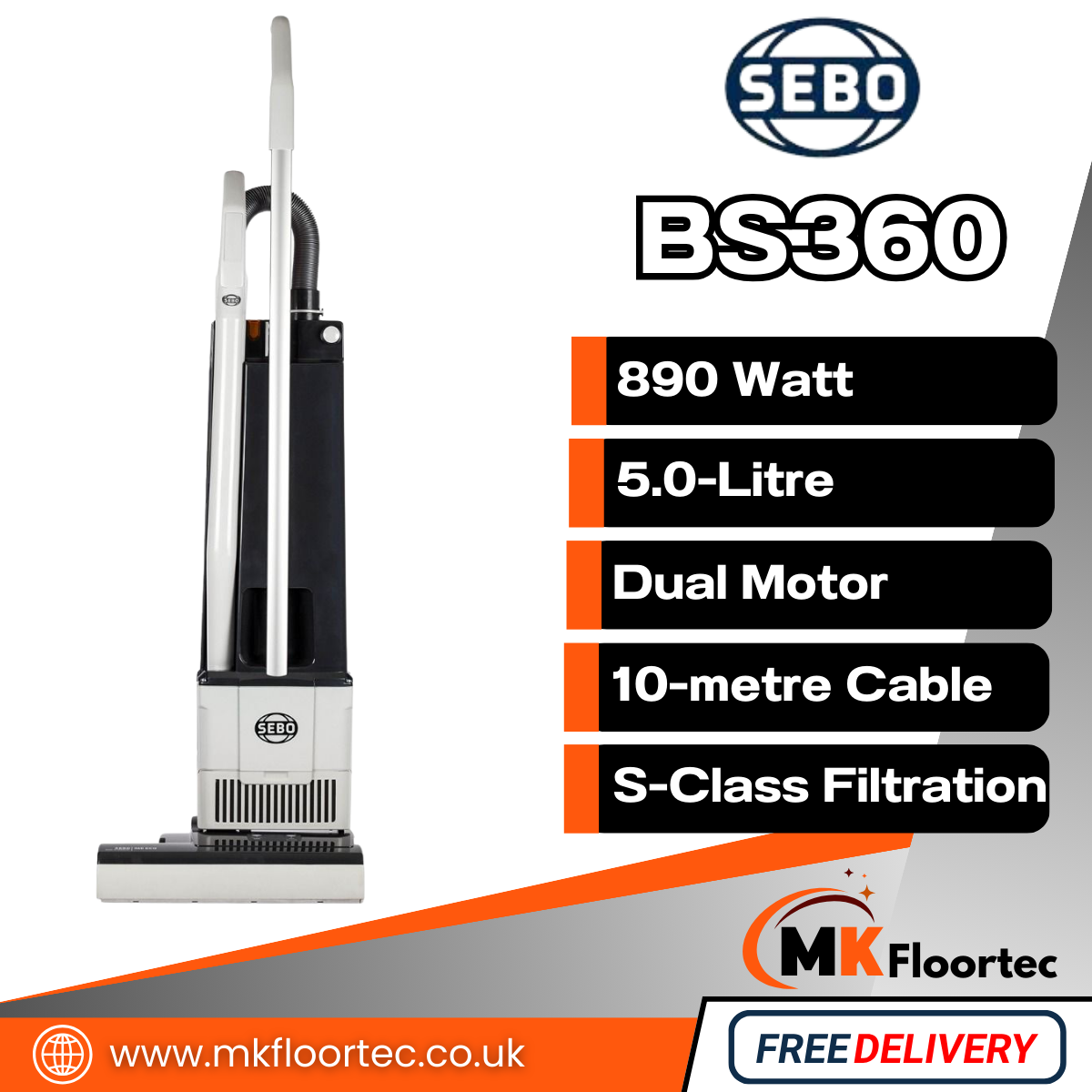 Sebo BS360 Upright Vacuum Cleaner 91080GB