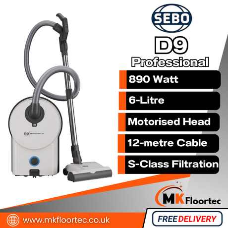 Sebo D9 Professional Cylinder Vacuum Cleaner - Commercial Grade 90995GB