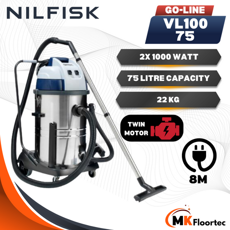 Nilfisk VL100-75 GO Wet & Dry Vacuum Cleaner Twin Motor