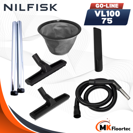 Nilfisk VL100-75 wet and dry industrial vacuum cleaner tools and attachments
