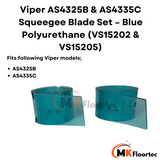 Viper AS4325B & AS4335C Squeegee Blade Set – Blue Polyurethane (VS15202 & VS15205)