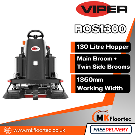 Viper ROS1300 Industrial Ride-On Sweeper