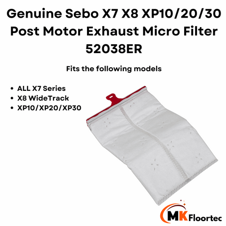 Sebo X7 X8 XP10/20/30 Post Motor Exhaust Micro Filter 52038ER