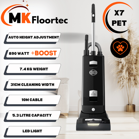 SEBO Automatic X7 Pet ePower +Boost Black Upright Vacuum Cleaner 91540GB