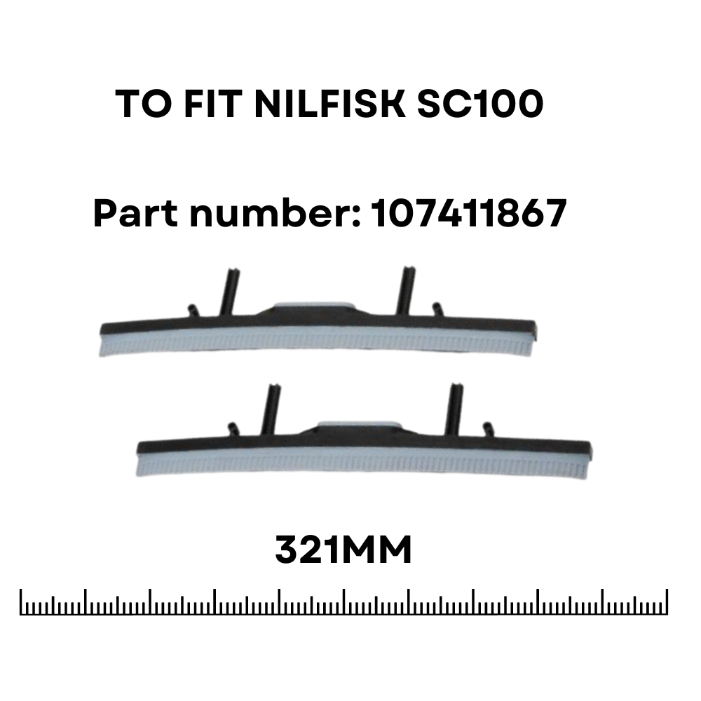 Nilfisk SC100 Replacement Squeegee Blade Set -107411867 Front And Rear Set