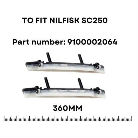 Nilfisk SC250 Replacement Squeegee Blade Set - 9100002064 Front And Rear Set