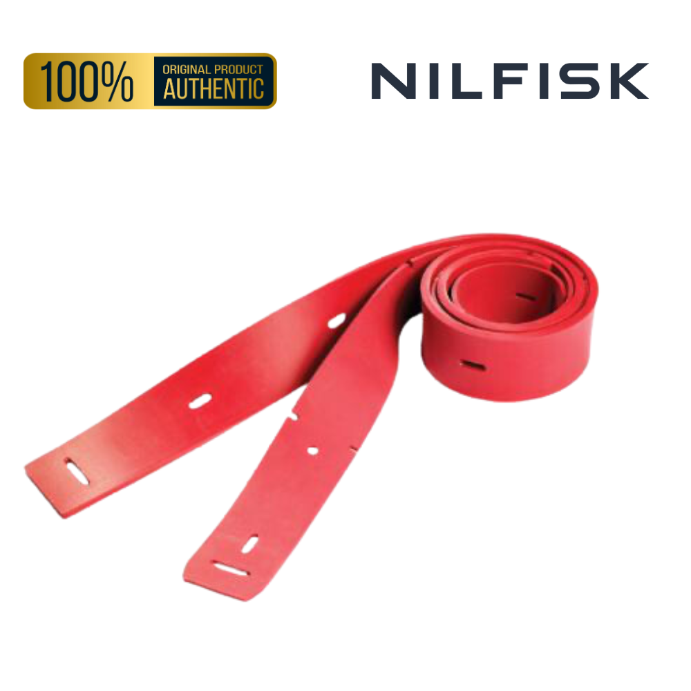 Nilfisk SC351 Replacement Squeegee Blade Set Red Gum - 9100000302 Front And Rear Set