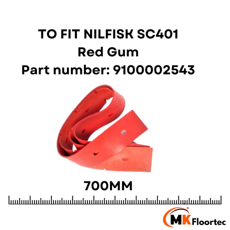 Nilfisk SC401 Replacement Squeegee Blade Set Gum - 9100002541 Front And Rear Set